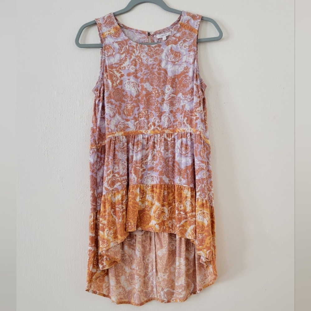 Maurices Floral Babydoll Tunic Tank Top Size Small